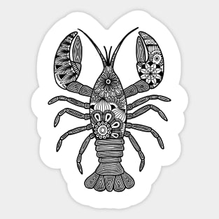 Lobster (black and white vertical) Sticker